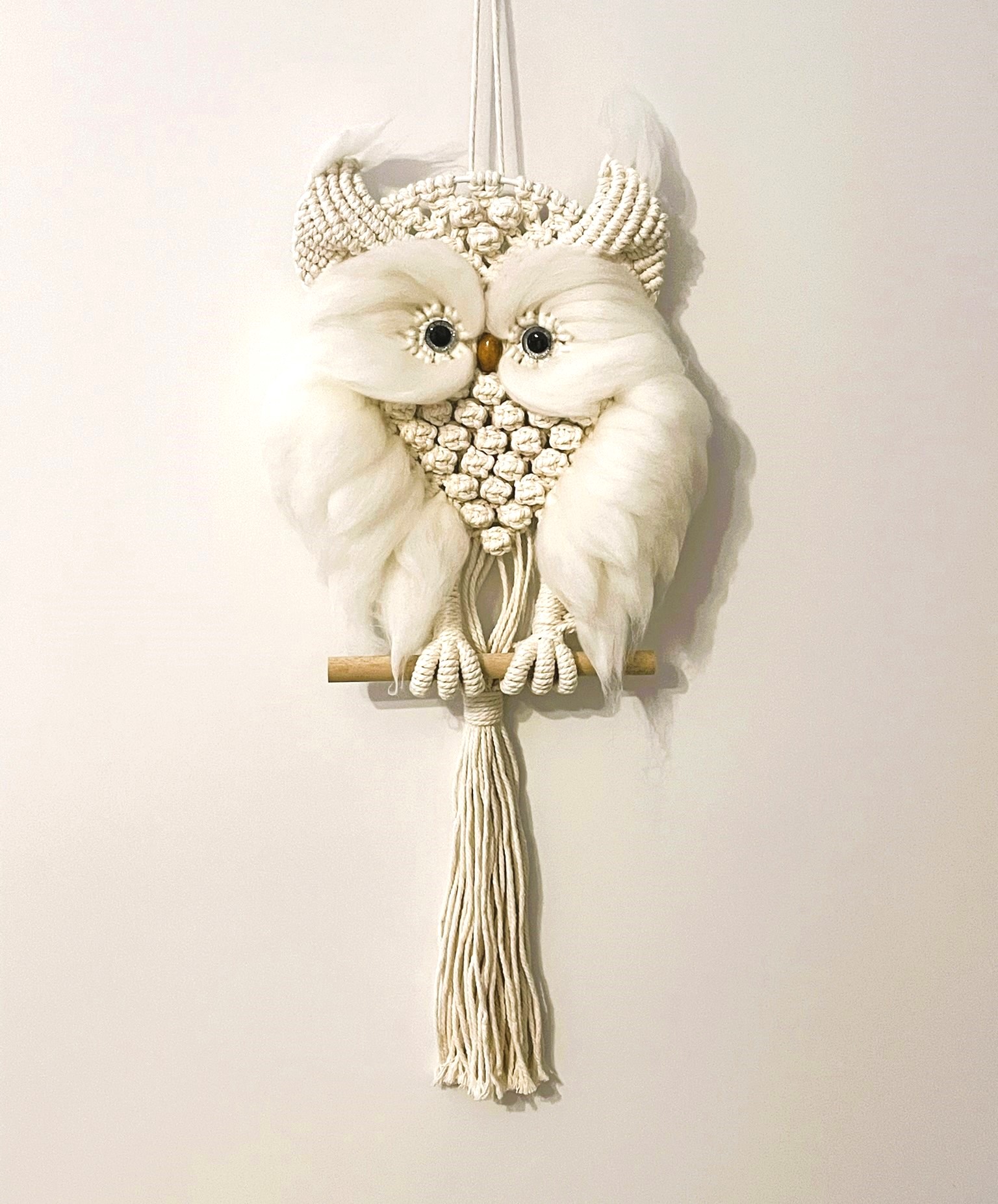 Makramee pöllö Villapöllö