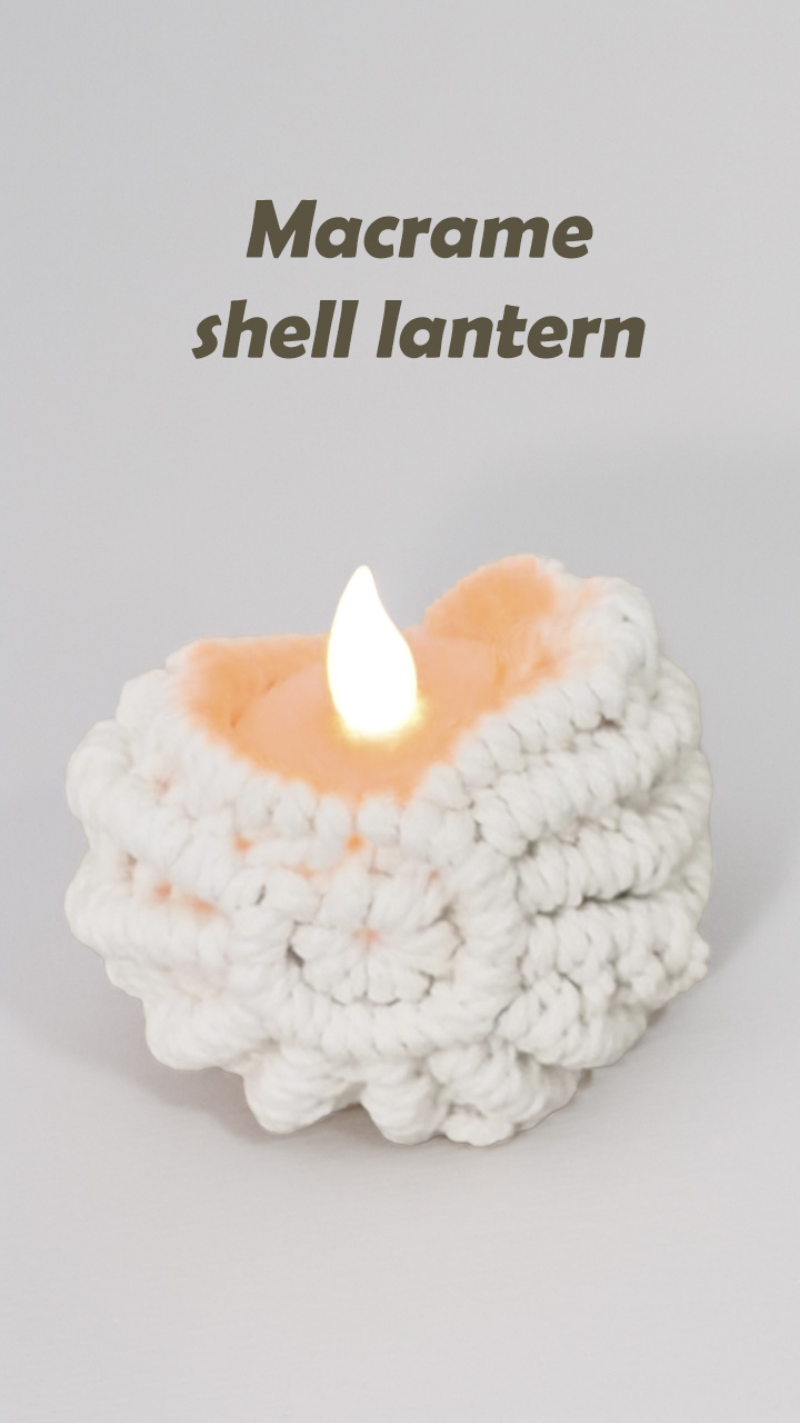 Simpukka lyhty / macrame shell lantern