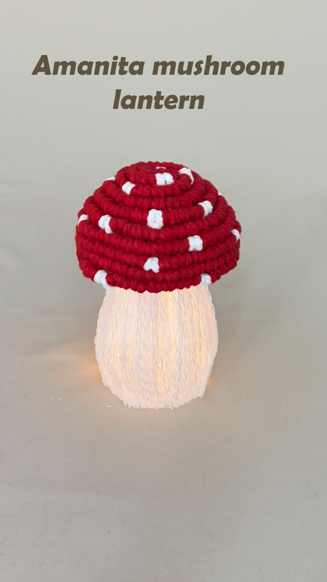 Makramee kärpässienilyhty/ Macrame amanita mushroom lantern